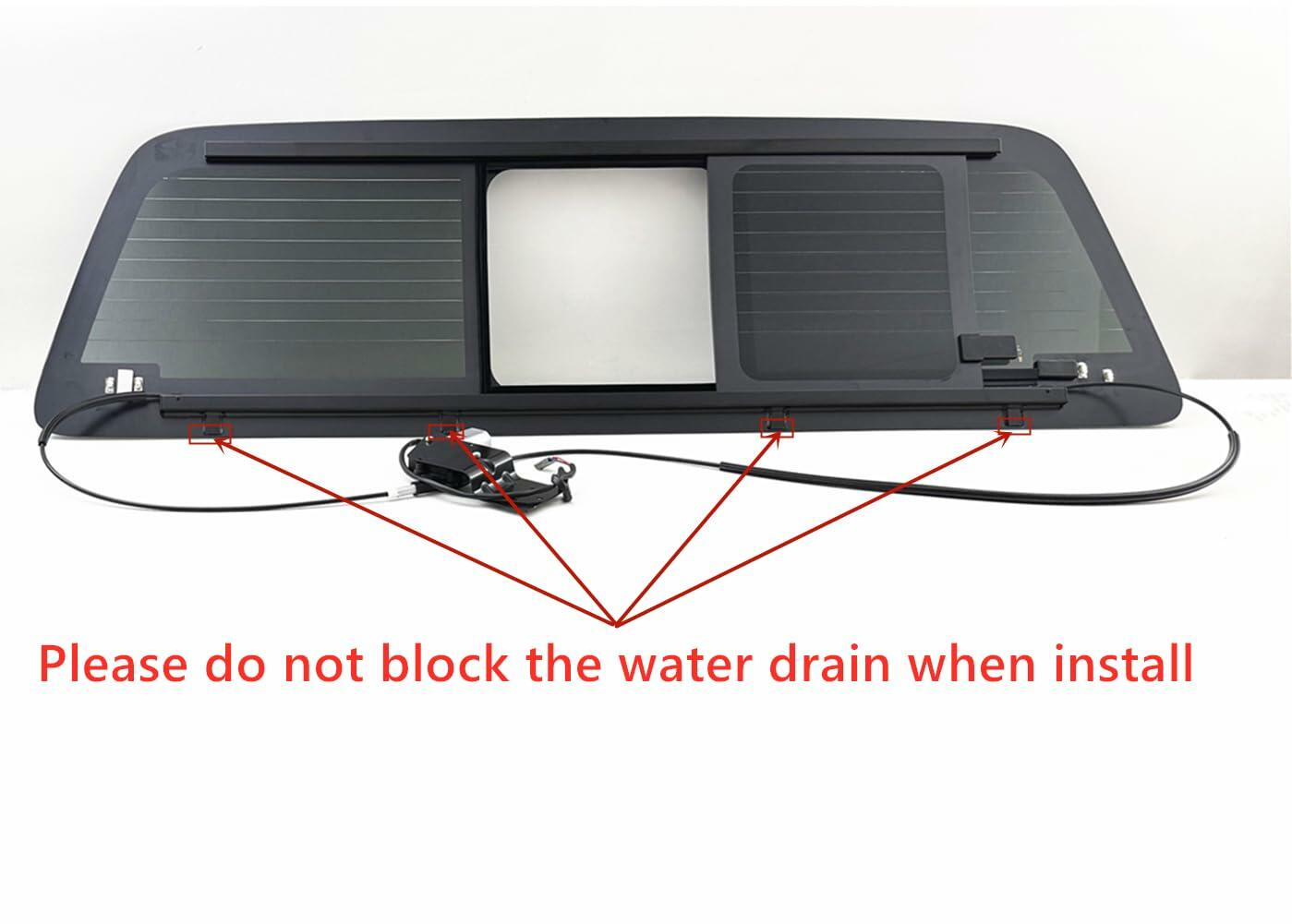 Heated With Motor Included Power Slider Style Back Window Back Glass Compatible with Ford F250 F350 F450 F550 F650 F750 Pickup 2011-2016 Models