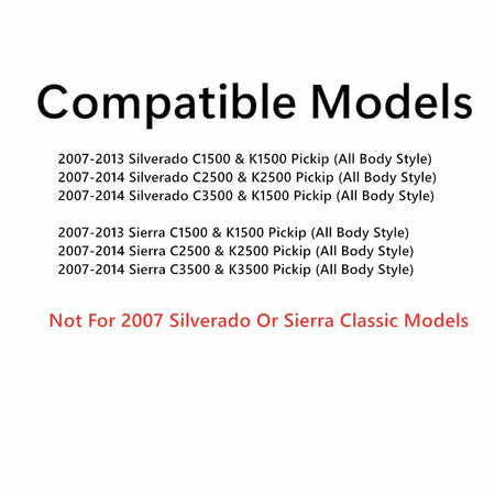 Stationary Non-Heated Back Window Back Glass Compatible with GMC Sierra/Chevrolet Silverado 2007-2013 1500 Models/ 2007-2014 2500 3500 Models (Not For Classic Models)