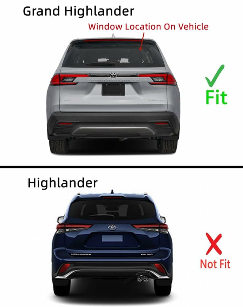 Heated Rear Back Window Back Glass Compatible with Toyota Grand Highlander 2024-2026 Models