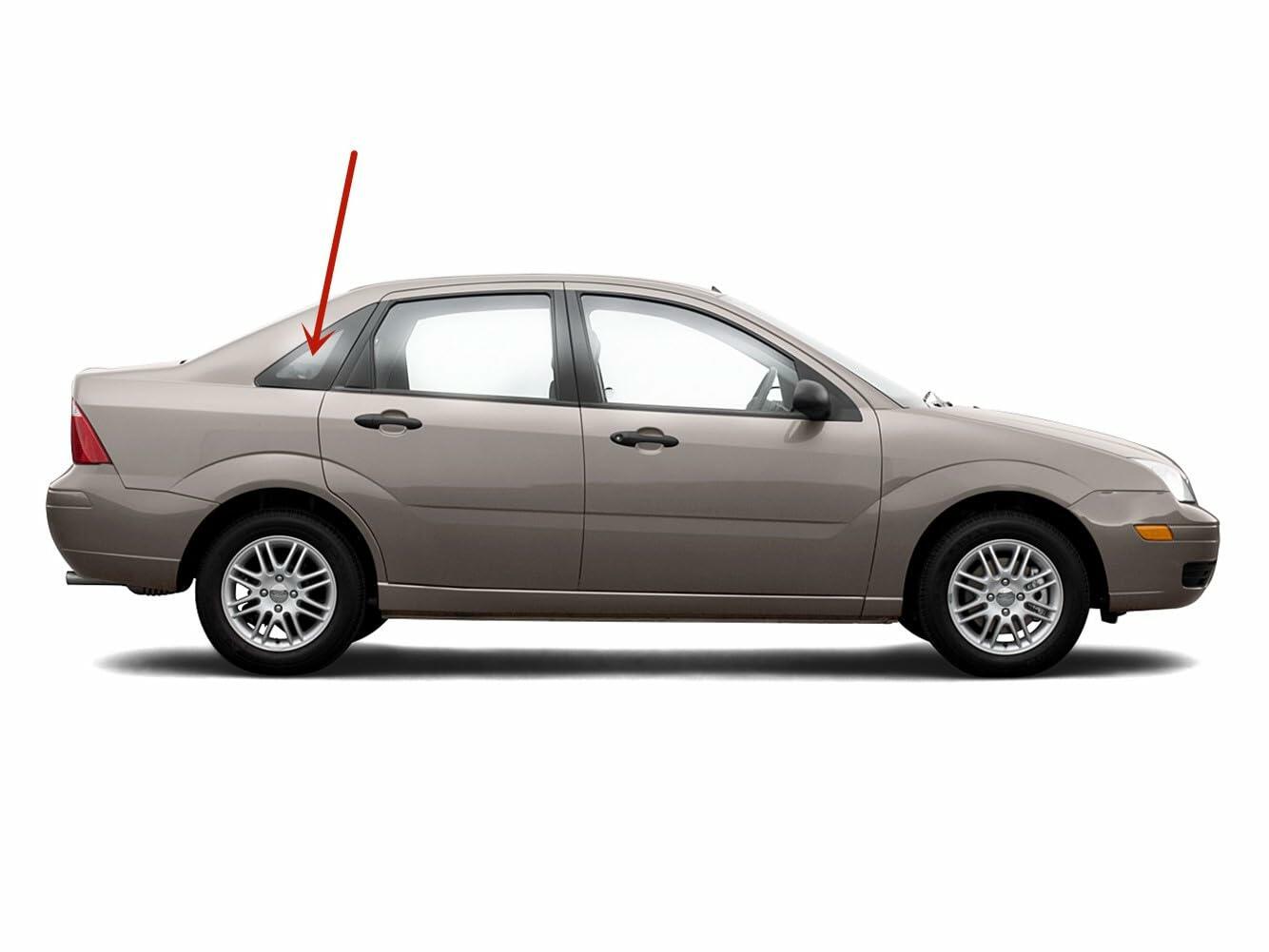 Passenger Right Side Quarter Glass Window Compatible with Ford Focus 4 Door Sedan 2000-2007 Models