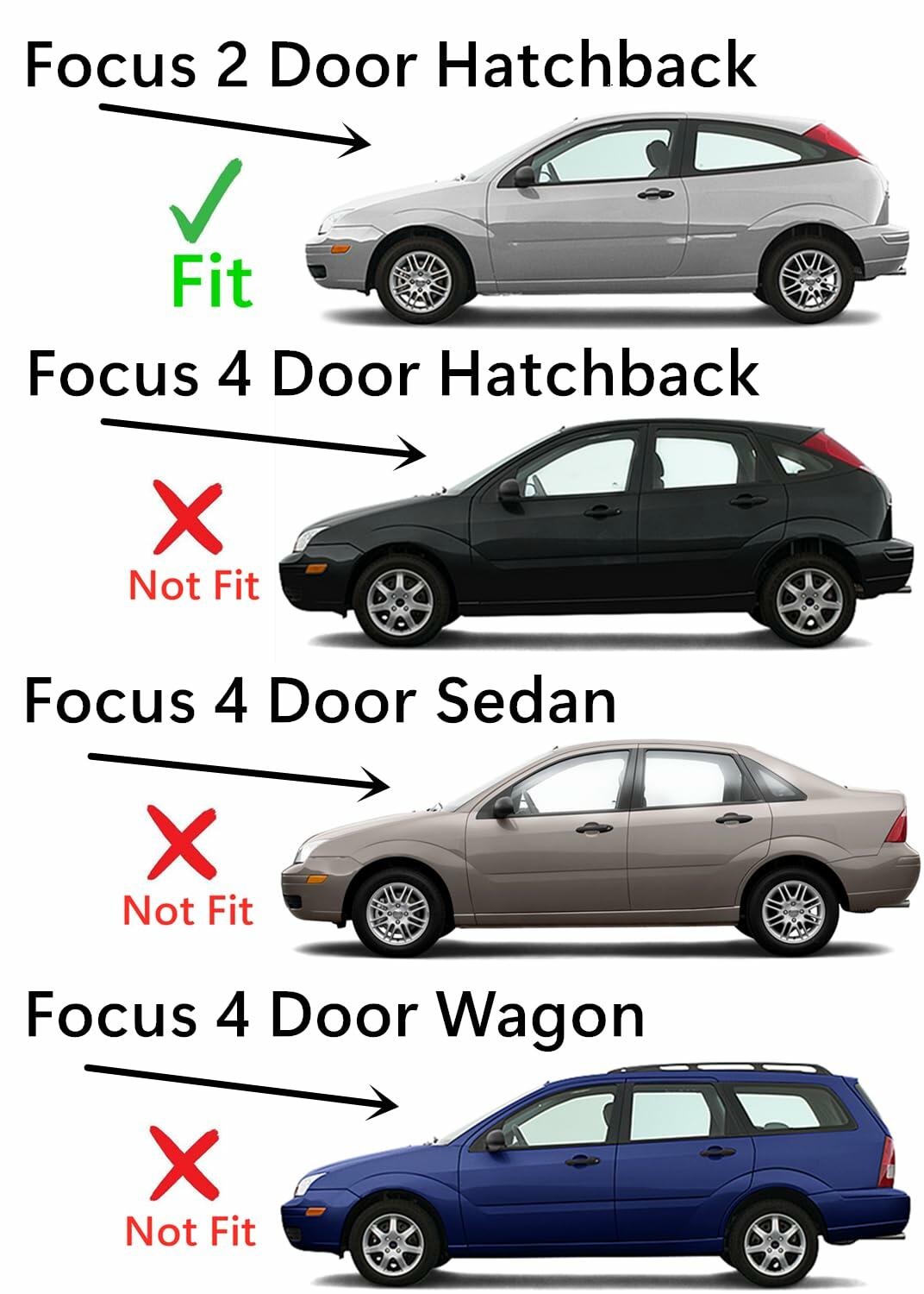 Driver Left Side Quarter Glass Quarter Window Compatible with Ford Focus 2 Door Hatchback 2000-2007 Models