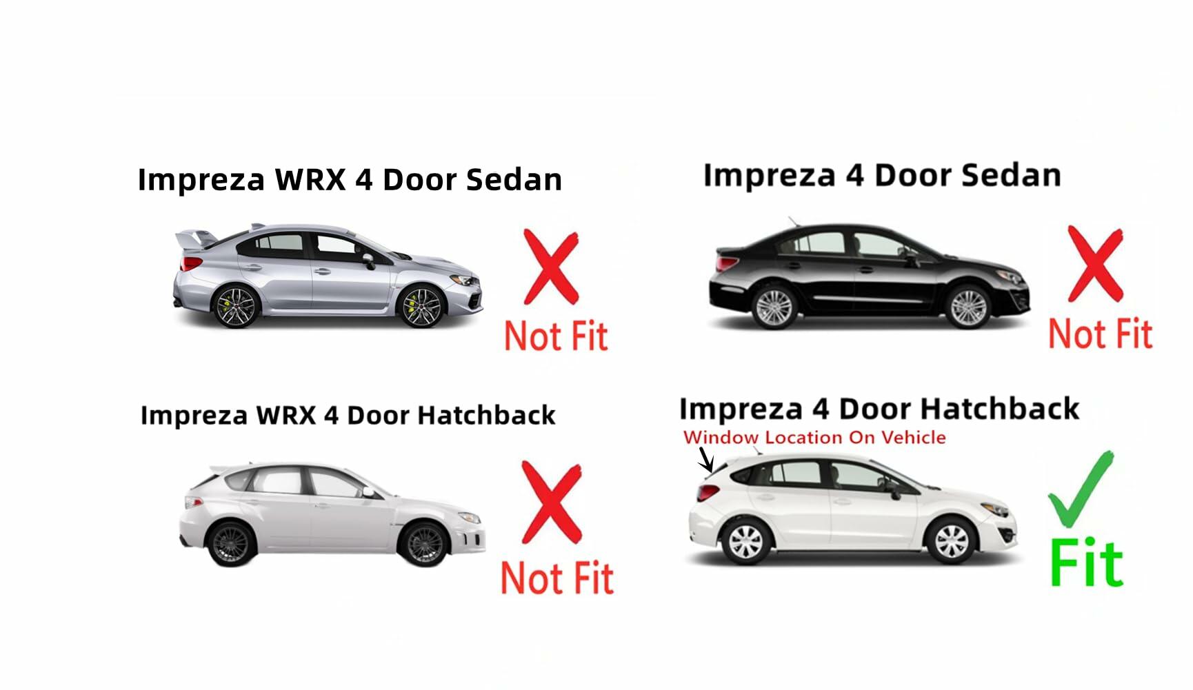 Heated Back Window Back Glass Compatible with Subaru Impreza 4 Door Hatchback 2012-2016 Models