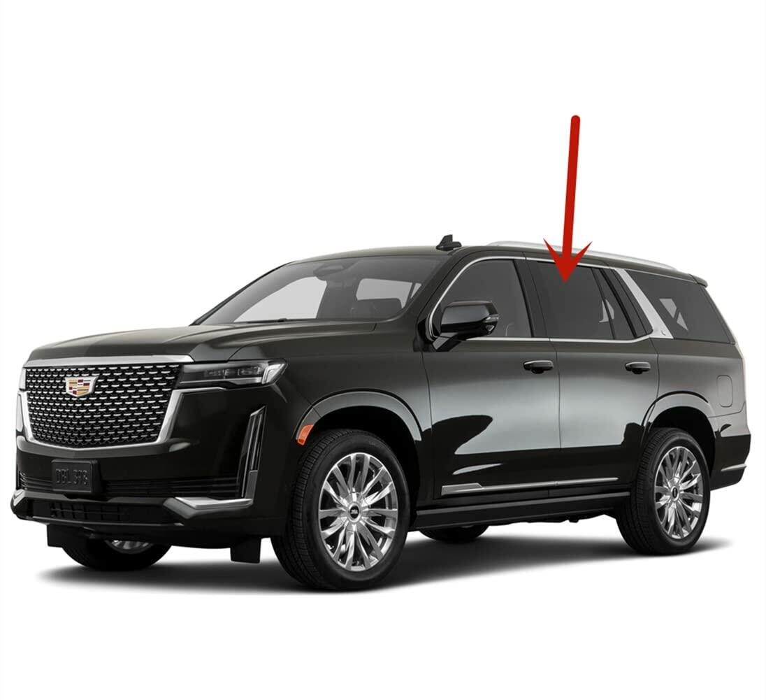 Tempered Driver Left Side Rear Door Window Door Glass Compatible with Cadillac Escalade 2021-2026 Models (Not For Escalade ESV)