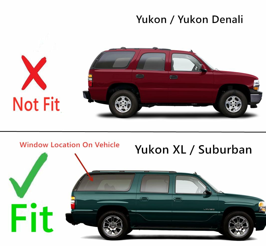 Passenger Right Side Quarter Glass Quarter Window Compatible with Chevrolet Suburban/GMC Yukon XL 2000-2006 Models