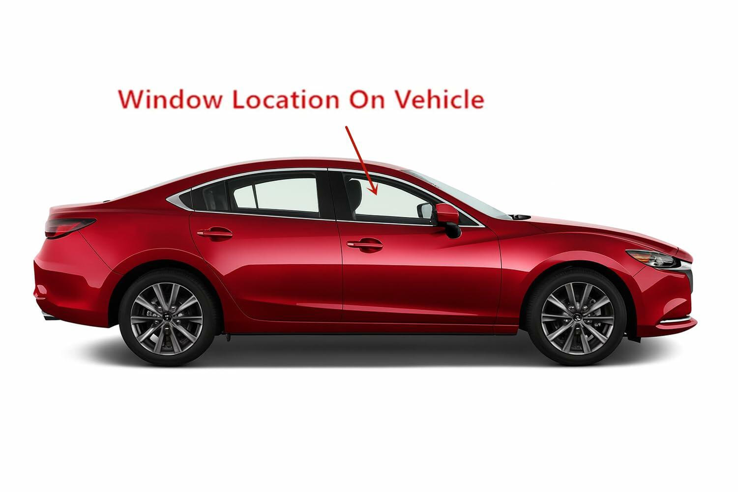 Laminated Passenger Right Side Front Door Window Door Glass Compatible with Mazda 6 2017-2021 Models