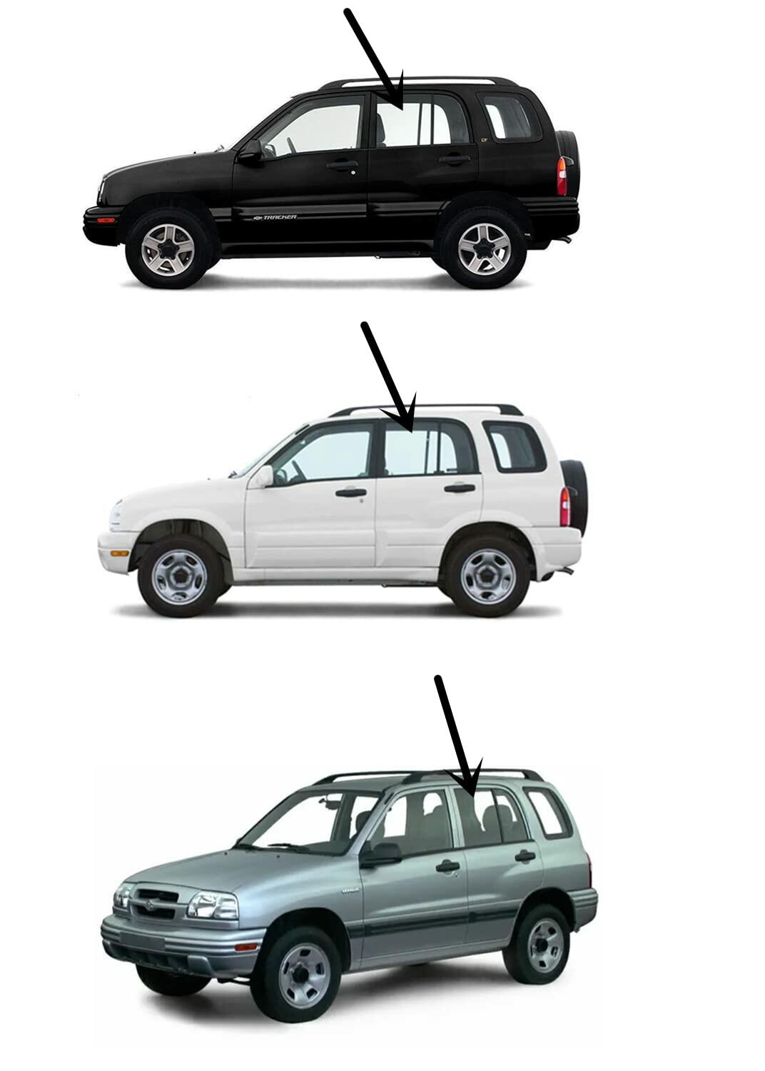 Clear Tempered Driver Left Side Rear Door Window Door Glass Compatible with Chevrolet Tracker / Suzuki Grand Vitara / Suzuki Vitara 1999-2005 Models (Not For Grand Vitara XL-7)
