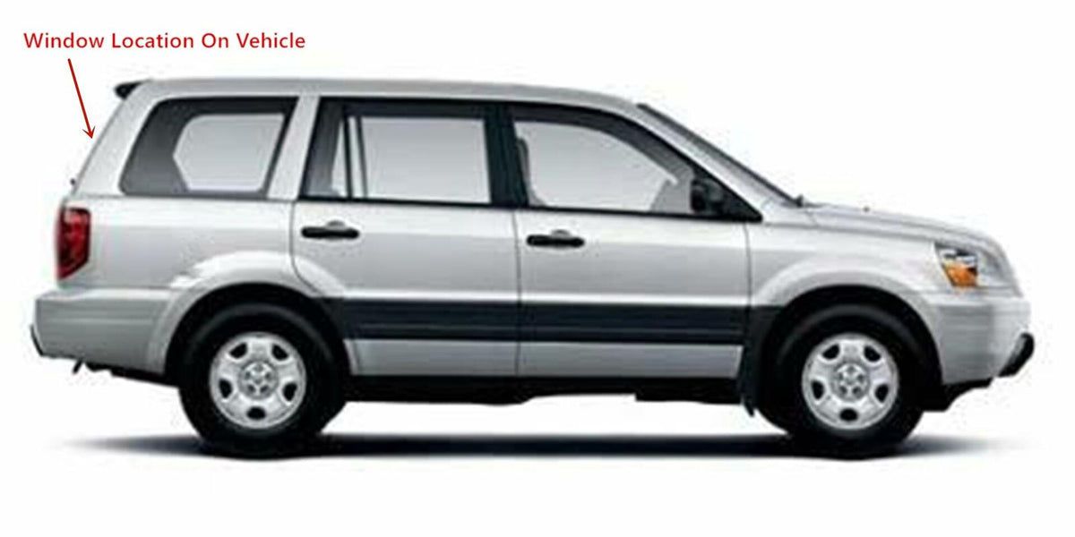 Stationary Heated w/ Wiper Hole Style Back Window Back Tailgate Glass Compatible with Honda Pilot 2003-2008 Models