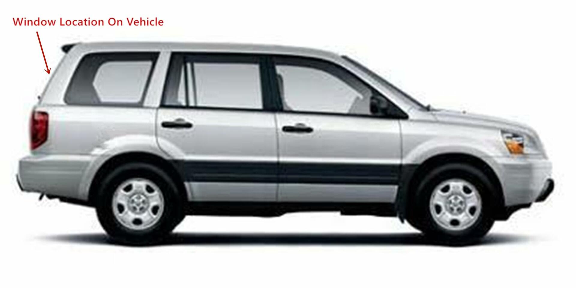 Stationary Heated w/ Wiper Hole Style Back Window Back Tailgate Glass Compatible with Honda Pilot 2003-2008 Models