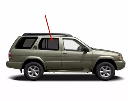 Passenger Right Side Rear Door Window Door Glass Compatible with Nissan Pathfinder/Infiniti QX4 1996-2004 Models (Not For Pathfinder Armada)