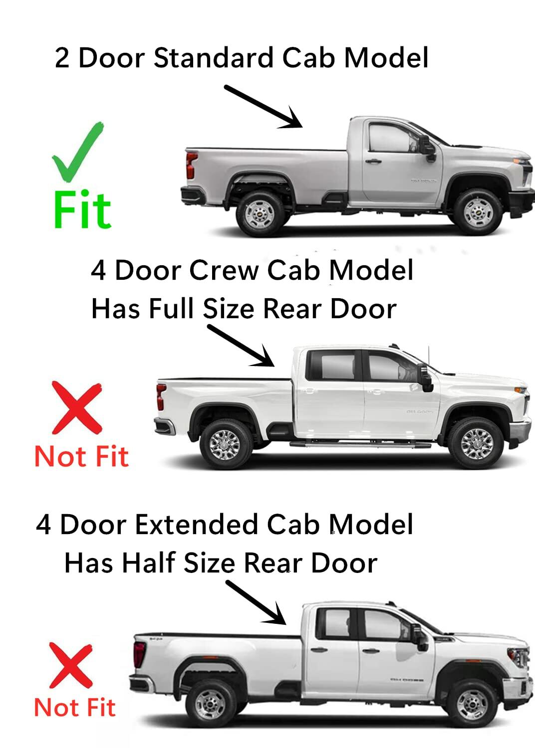 Tempered Passenger Right Side Door Window Door Glass Compatible with Chevrolet Silverado 2500 3500 2020-2025 GMC Sierra 2500 3500 2020-2026 2-Door Standard Cab Pickup Models