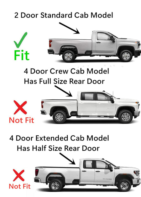 Tempered Passenger Right Side Door Window Door Glass Compatible with Chevrolet Silverado 2500 3500 2020-2025 GMC Sierra 2500 3500 2020-2026 2-Door Standard Cab Pickup Models