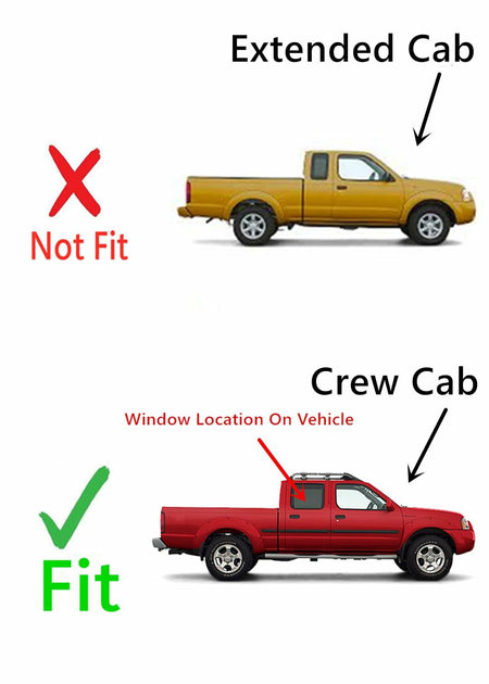 Passenger Right Side Rear Door Window Door Glass Compatible with Nissan Frontier Pickup 4 Door Crew 2000-2004 Models