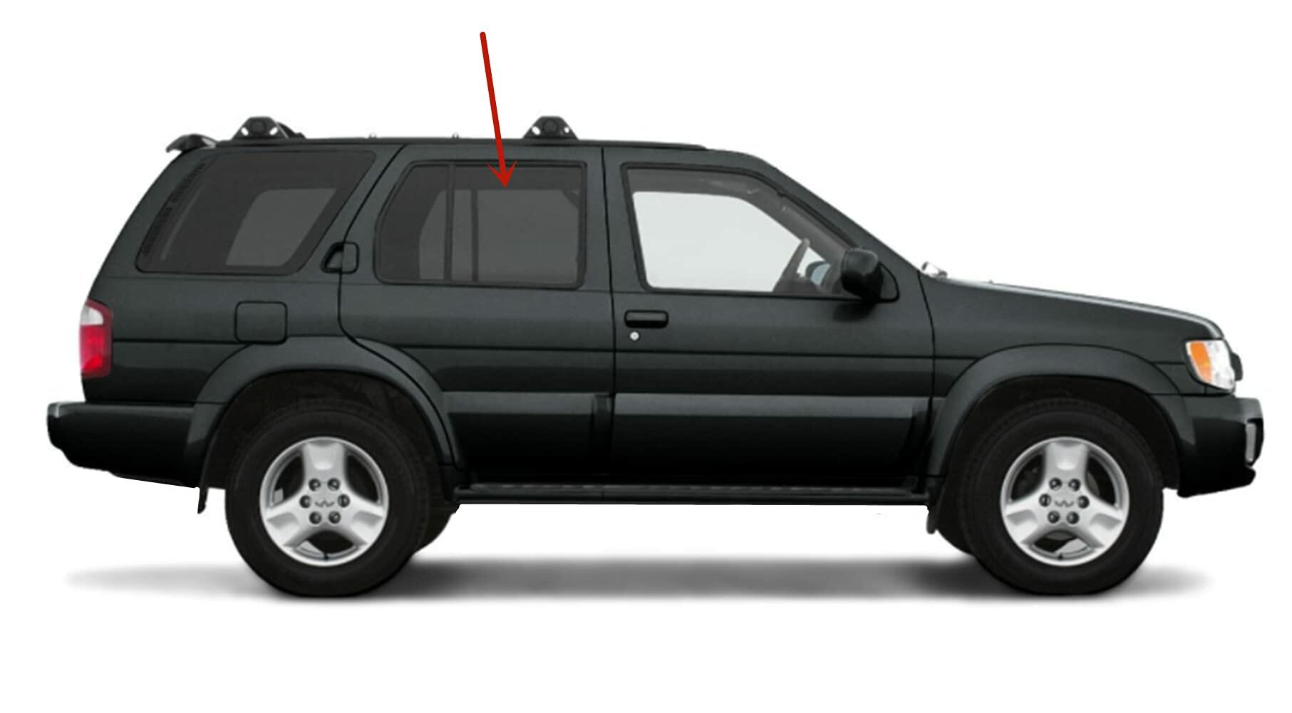 Passenger Right Side Rear Door Window Door Glass Compatible with Nissan Pathfinder/Infiniti QX4 1996-2004 Models (Not For Pathfinder Armada)