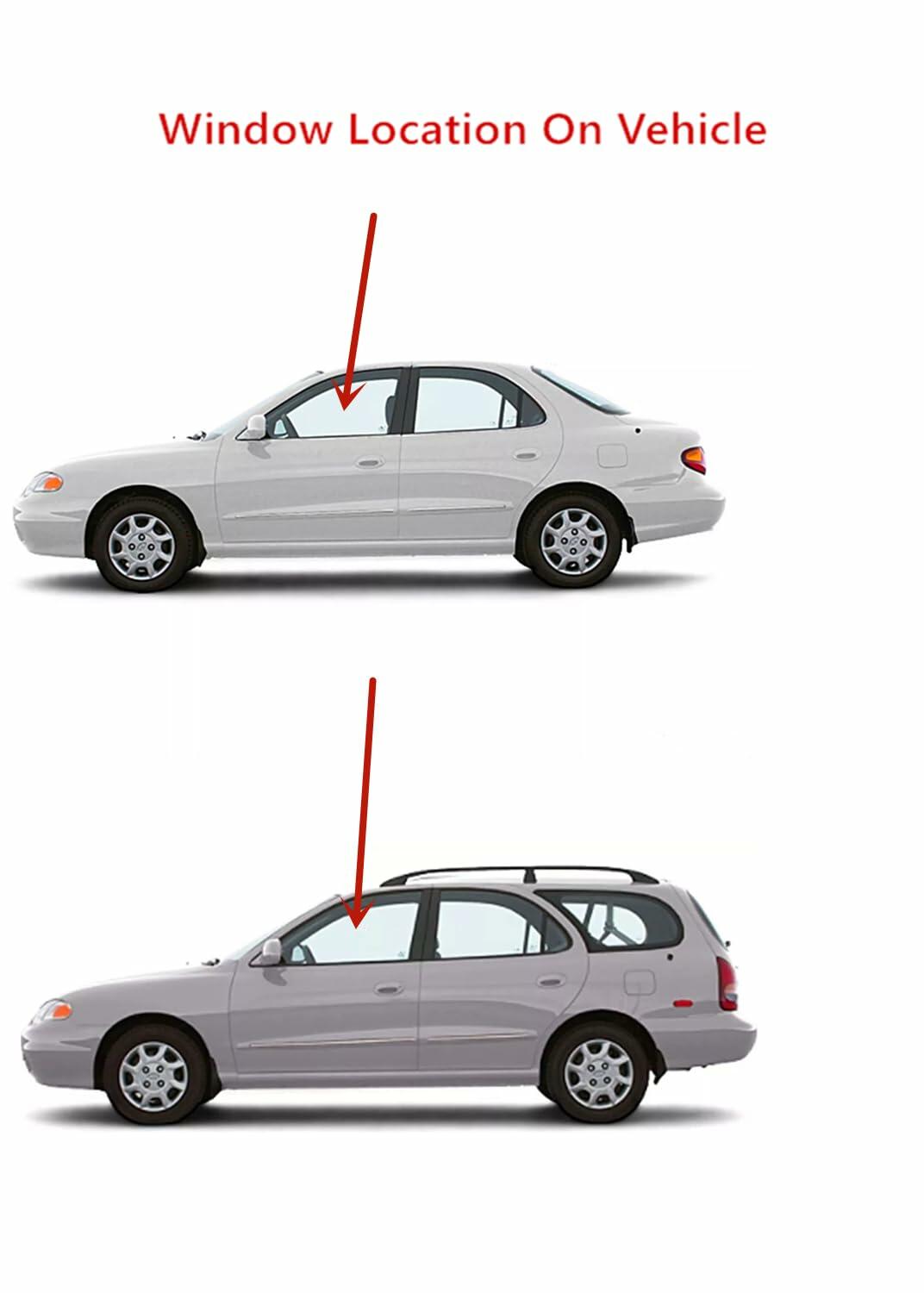 Driver Left Side Front Door Window Door Glass Compatible with Hyundai Elantra 1996-2000 Models