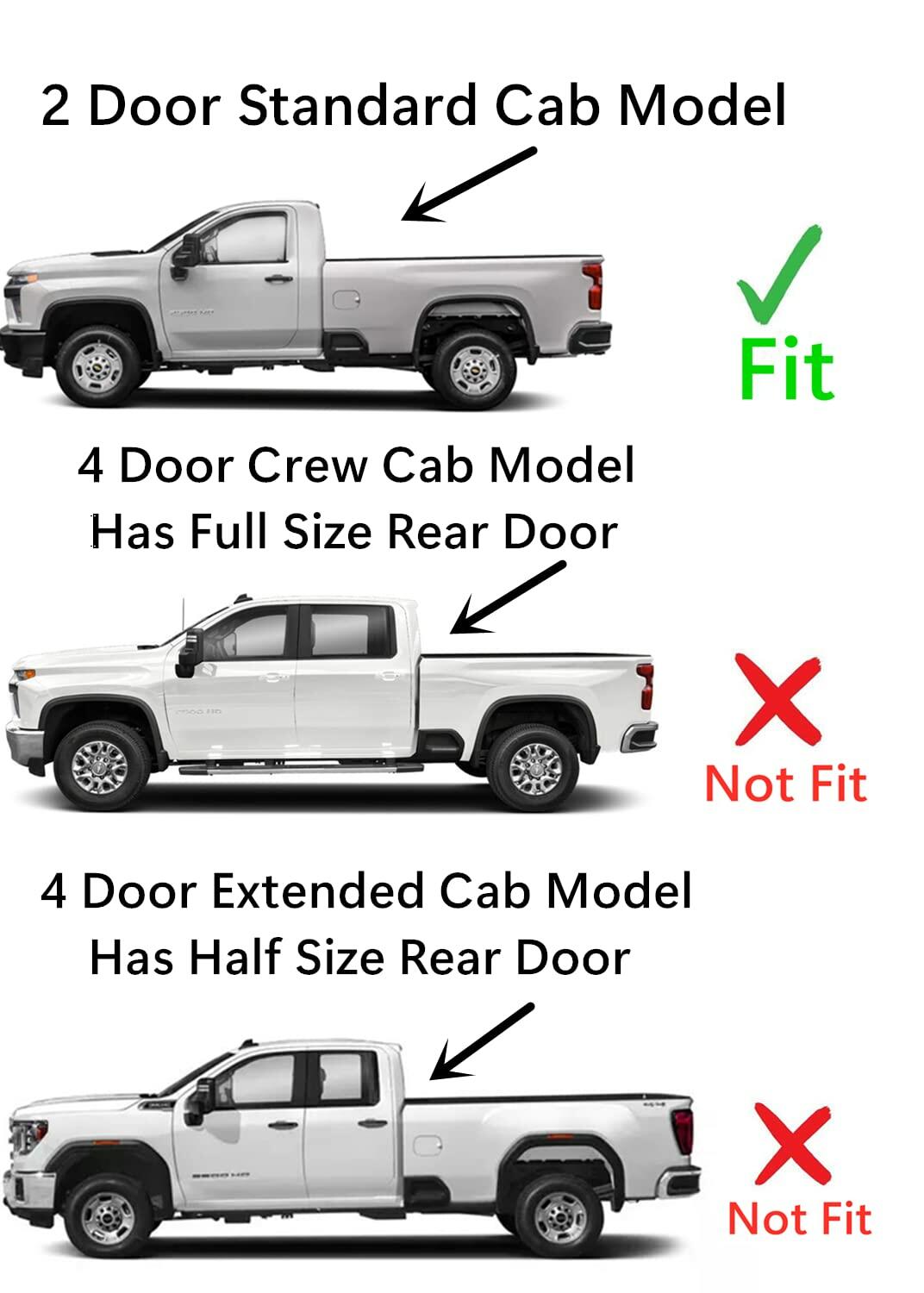 Tempered Driver Left Side Door Window Door Glass Compatible with Chevrolet Silverado 2500 3500 2020-2026 GMC Sierra 2500 3500 2020-2026 2-Door Standard Cab Pickup Models