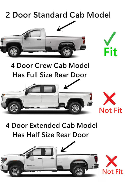 Tempered Driver Left Side Door Window Door Glass Compatible with Chevrolet Silverado 2500 3500 2020-2026 GMC Sierra 2500 3500 2020-2026 2-Door Standard Cab Pickup Models