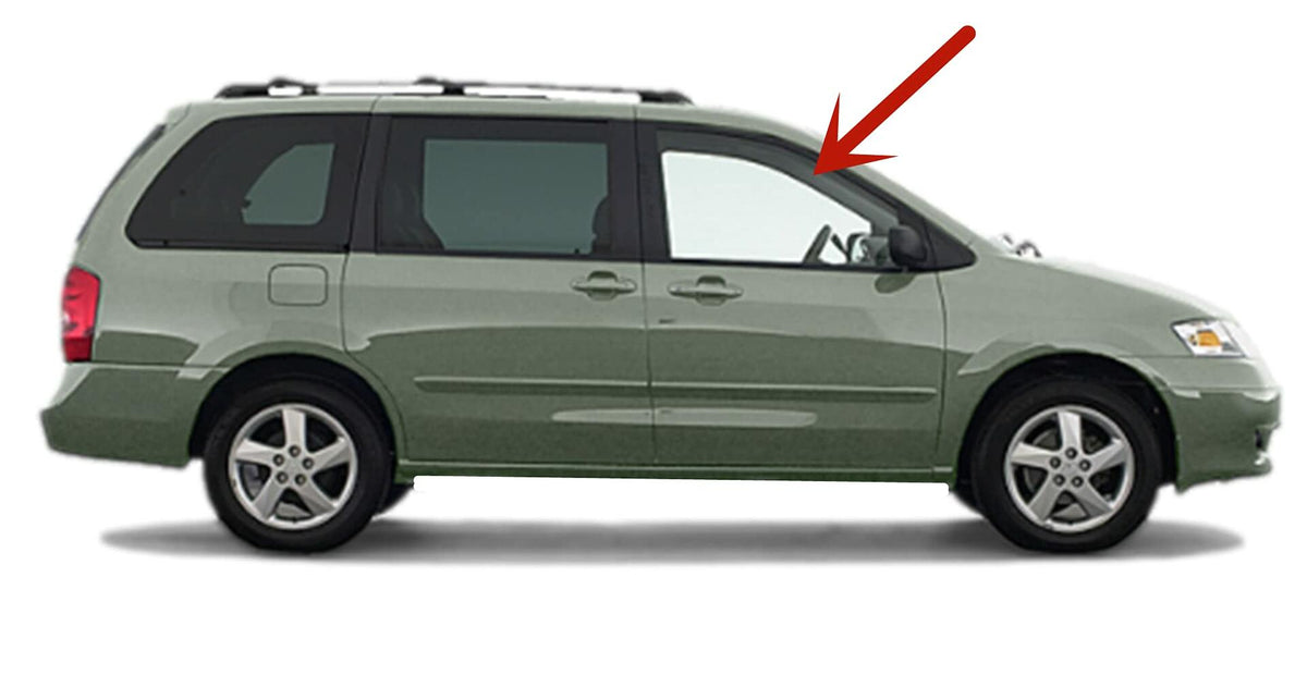 Passenger Right Side Front Door Window Door Glass Compatible with Mazda MPV 2000-2006 Models