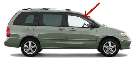 Passenger Right Side Front Door Window Door Glass Compatible with Mazda MPV 2000-2006 Models