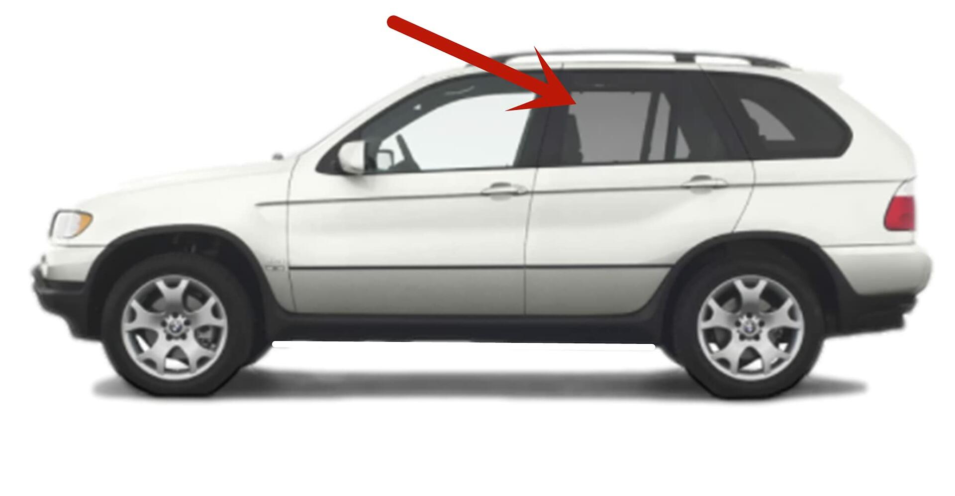 Driver Left Side Rear Door Window Door Glass Compatible with BMW X5 2000-2006 Models