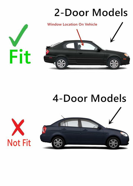 Passenger Right Side Door Window Door Glass Compatible with Hyundai Accent/Dodge Verna 2 Door Hatchback 2000-2006 Models