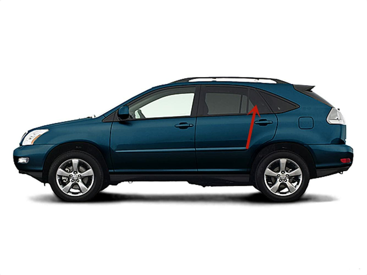 Driver Left Side Rear Vent Window Vent Glass Compatible with Lexus RX330 / RX350 / RX400 2004-2009 Models