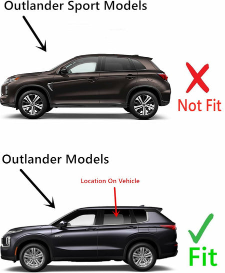 Driver Left Side Rear Door Window Door Glass Compatible with Mitsubishi Outlander 2014-2021 / PHEV 2018-2022 Models