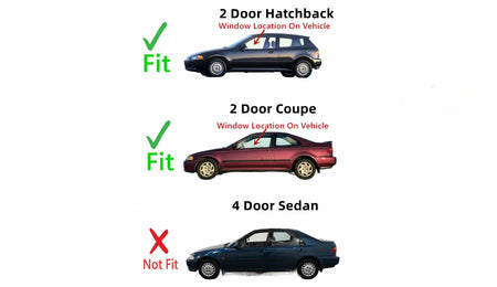 Driver Left Side Door Window Door Glass Compatible with Honda Civic 2 Door Coupe/ Hatchback 1992-1995 Models