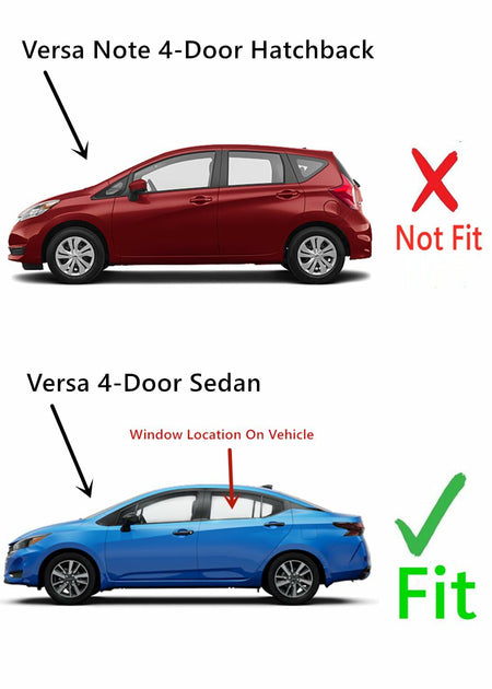 Driver Left Side Rear Door Window Door Glass Compatible with Nissan Versa 4 Door Sedan 2012-2019 Models