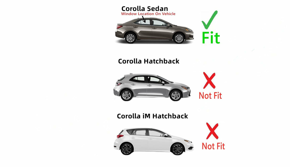 Passenger Right Side Rear Door Window Door Glass Compatible with Toyota Corolla 4 Door Sedan 2014-2019 Models