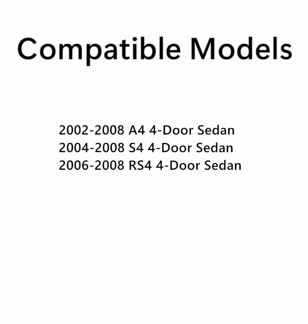 Driver Left Side Rear Door Window Door Glass Compatible with Audi A4 2002-2008 / S4 2004-2008 / RS4 2006-2008 4 Door Sedan Models