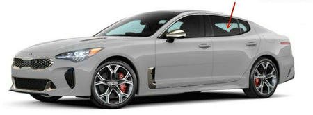 Driver Left Side Rear Door Window Door Glass Compatible with Kia Stinger 2018-2023 Models