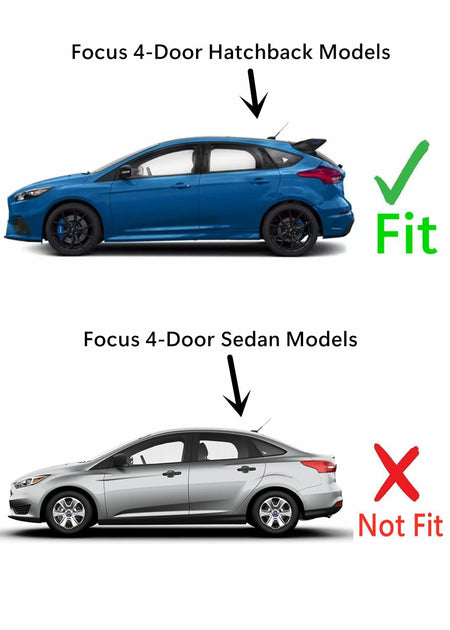 Black Moulding Style Driver Left Side Quarter Window Quarter Glass Compatible with Ford Focus/Focus Rally Sport 4-Door Hatchback 2012-2018 Models