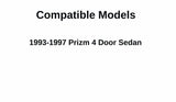 Driver Left Side Front Door Window Door Glass Compatible with Geo Prizm 4 Door Sedan 1993-1997 Models
