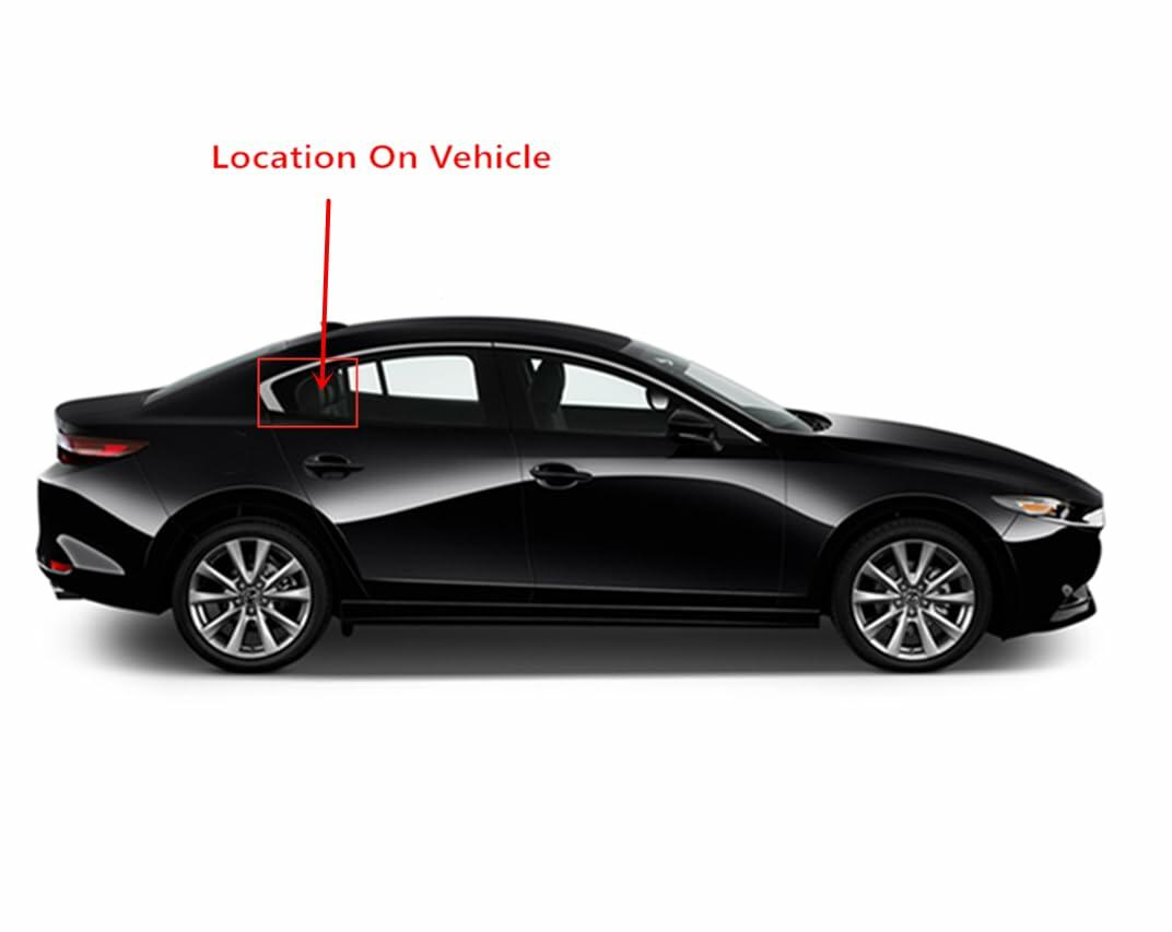 Passenger Right Side Rear Vent Window Vent Glass Compatible With Mazda 3 4-Door Sedan 2019-2026 Models