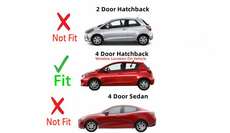 Driver Left Side Rear Door Window Door Glass Compatible with Toyota Yaris 4 Door Hatchback 2012-2019 Models