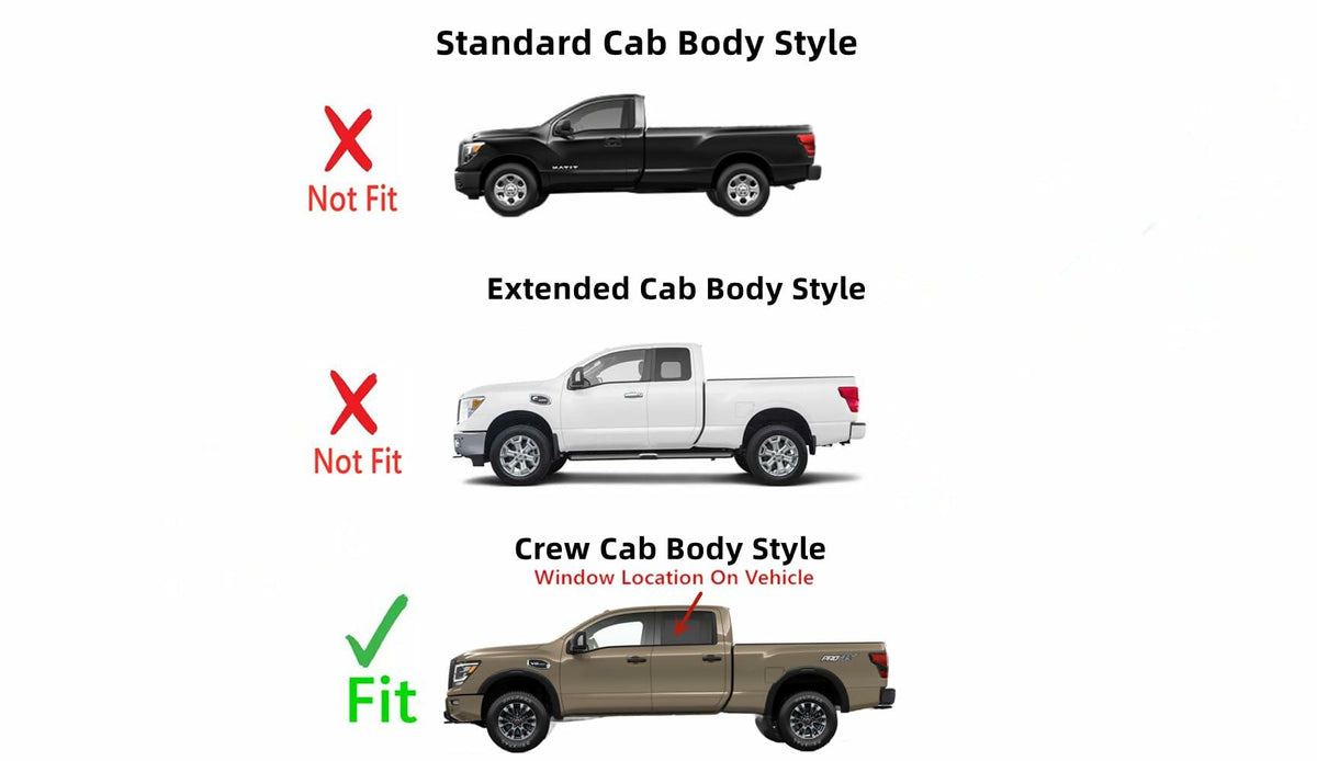 Driver Left Side Rear Door Window Door Glass Compatible with Nissan Titan 2017-2025 / Titan XD 2016-2025 4 Door Crew Cab Models