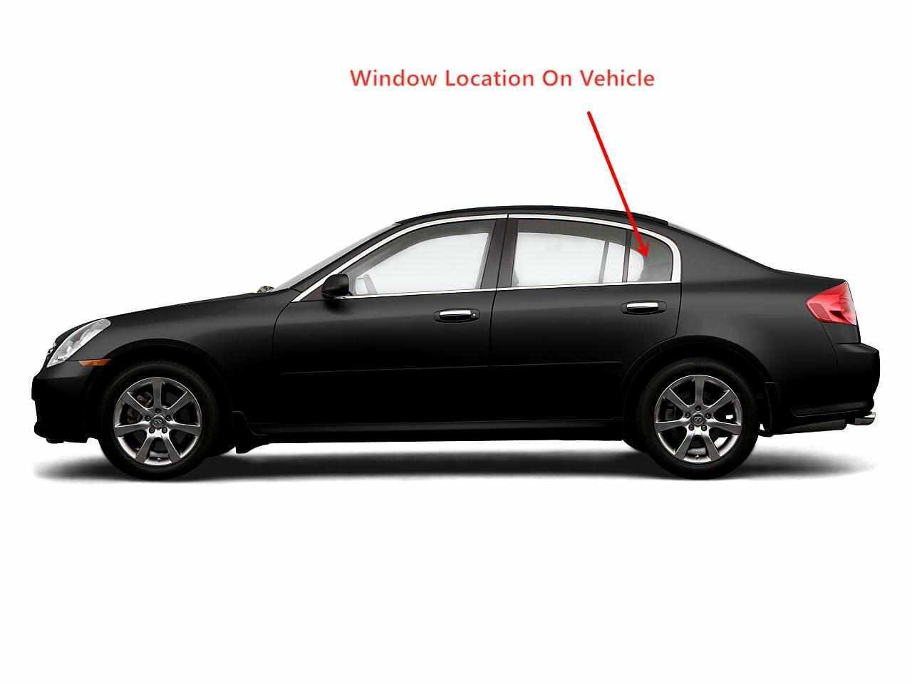 Driver Left Side Rear Vent Glass Vent Window Compatible with Infiniti G35 4 Door Sedan 2003-2006 Models
