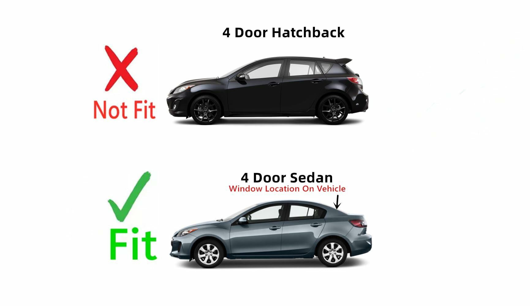 Heated Back Window Back Glass Compatible with Mazda 3 4 Door Sedan 2010-2013 Models