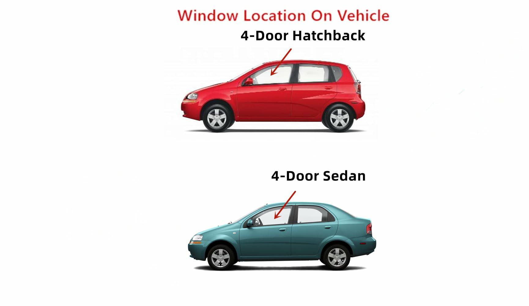 Driver Left Side Front Door Window Door Glass Compatible with Chevrolet Aveo & Aveo5 2009-2011 Models/Pontiac G3 2006-2009 Models