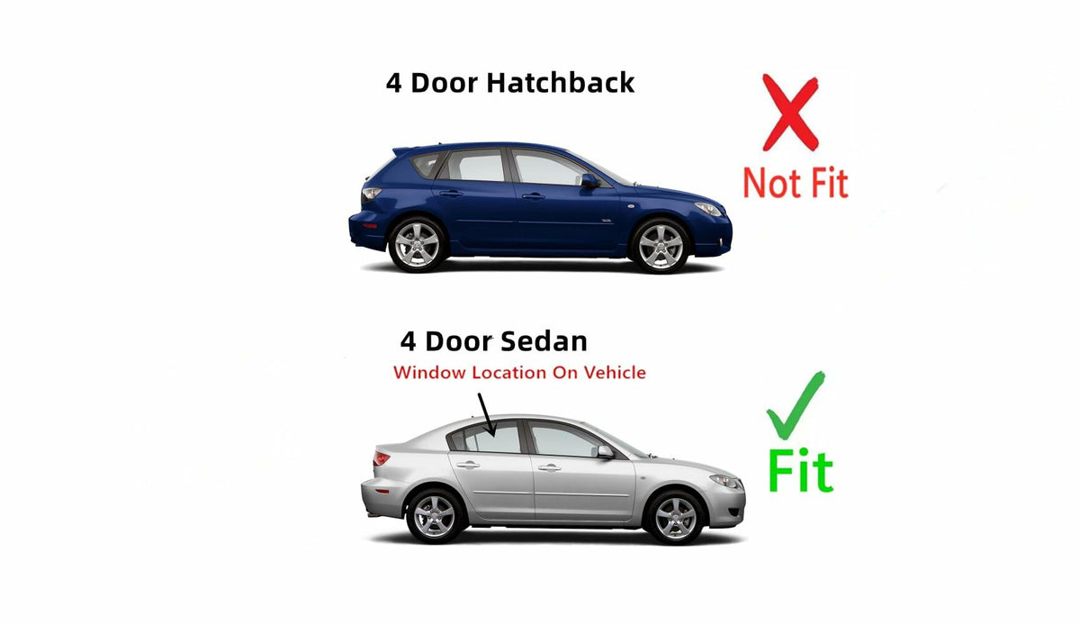 Passenger Right Side Rear Door Window Door Glass Compatible with Mazda 3 2004-2009 4 Door Sedan Models