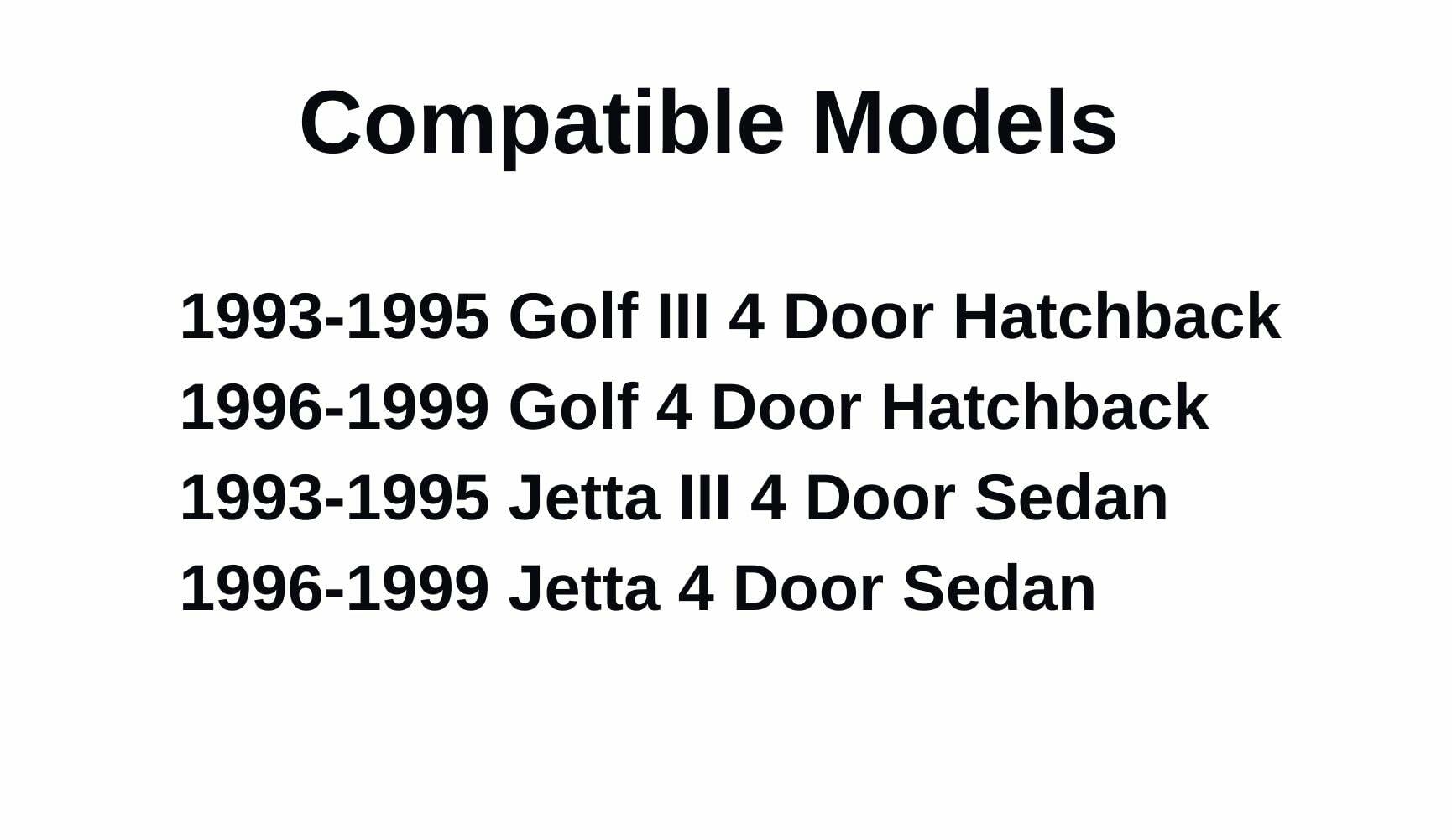 Driver Left Side Rear Door Window Door Glass Compatible with Volkswagen Golf / Golf III / Jetta / Jetta III 1993-1999 4 Door Models