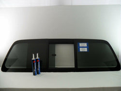 OE W/ Logo Sliding Window Back Glass Manual Back Slider Compatible with Ford F-Series (F250 F350 F450 F550) 2008-2016 Models / F-Series (F650 F750) 2008-2022 Models Pickup