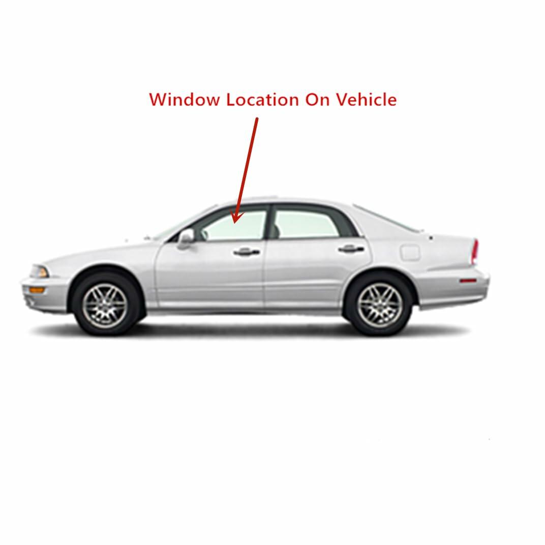 Driver Left Side Front Door Window Door Glass Compatible with Mitsubishi Diamante 4 Door Sedan 1997-2004 Models