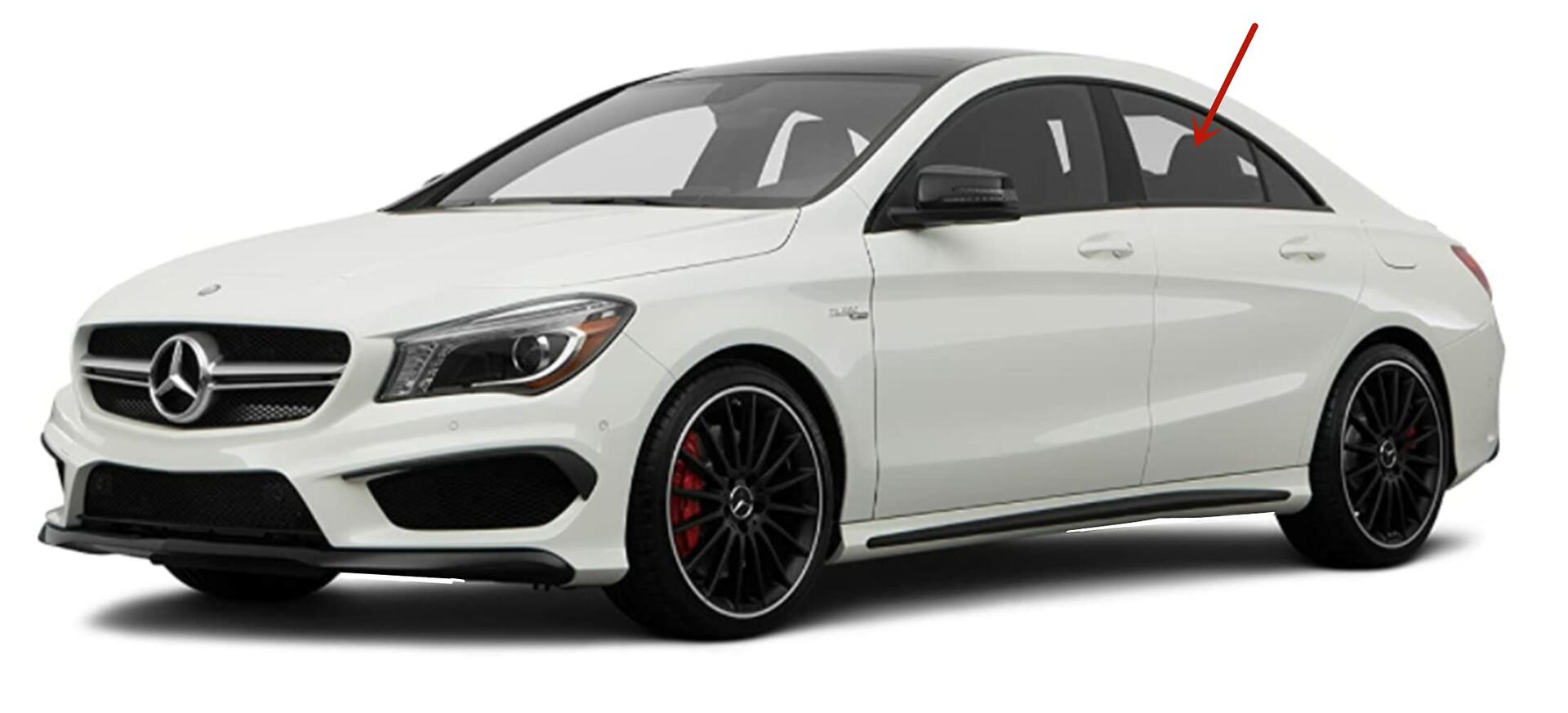 Driver Left Side Rear Door Window Door Glass Compatible with Mercedes Benz CLA250 / CLA45AMG 2014-2019 Models