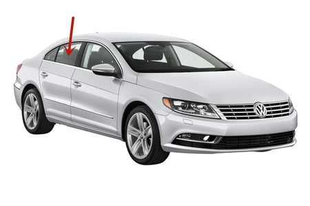 Passenger Right Side Rear Door Window Door Glass Compatible with Volkswagen CC 2010-2017 / Passat CC 2009 Modes