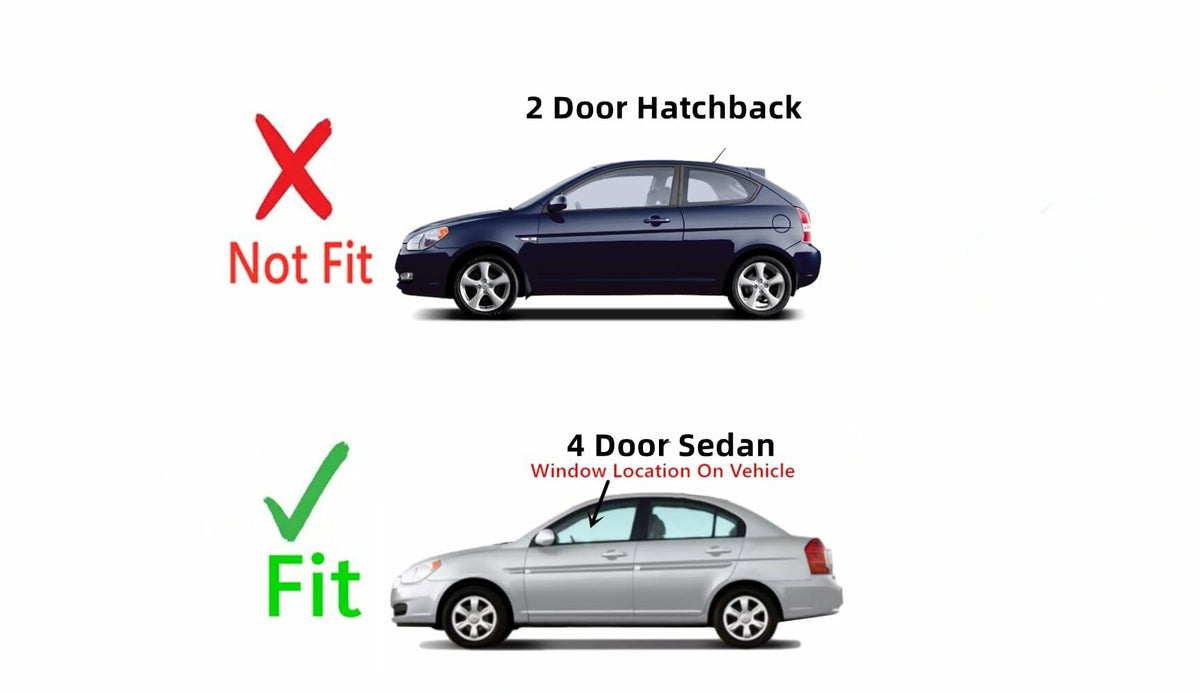Driver Left Side Front Door Window Door Glass Compatible with Hyundai Accent 4 Door Sedan 2006-2011 Models