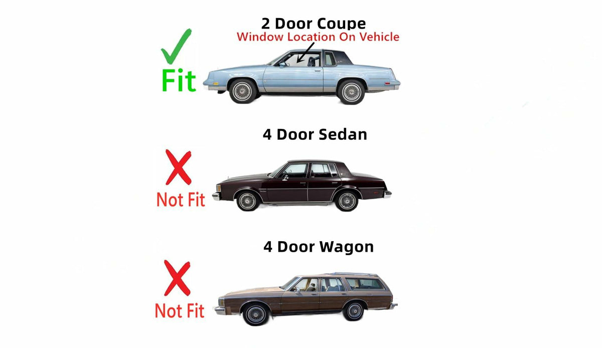 Driver Left Side Door Window Door Glass Compatible with Buick Regal/Pontiac Grand Prix/Chevrolet Monte Carlo/Oldsmobile Cutlass/Oldsmobile Cutlass Supreme 2 Door Coupe 1979-1987 Models