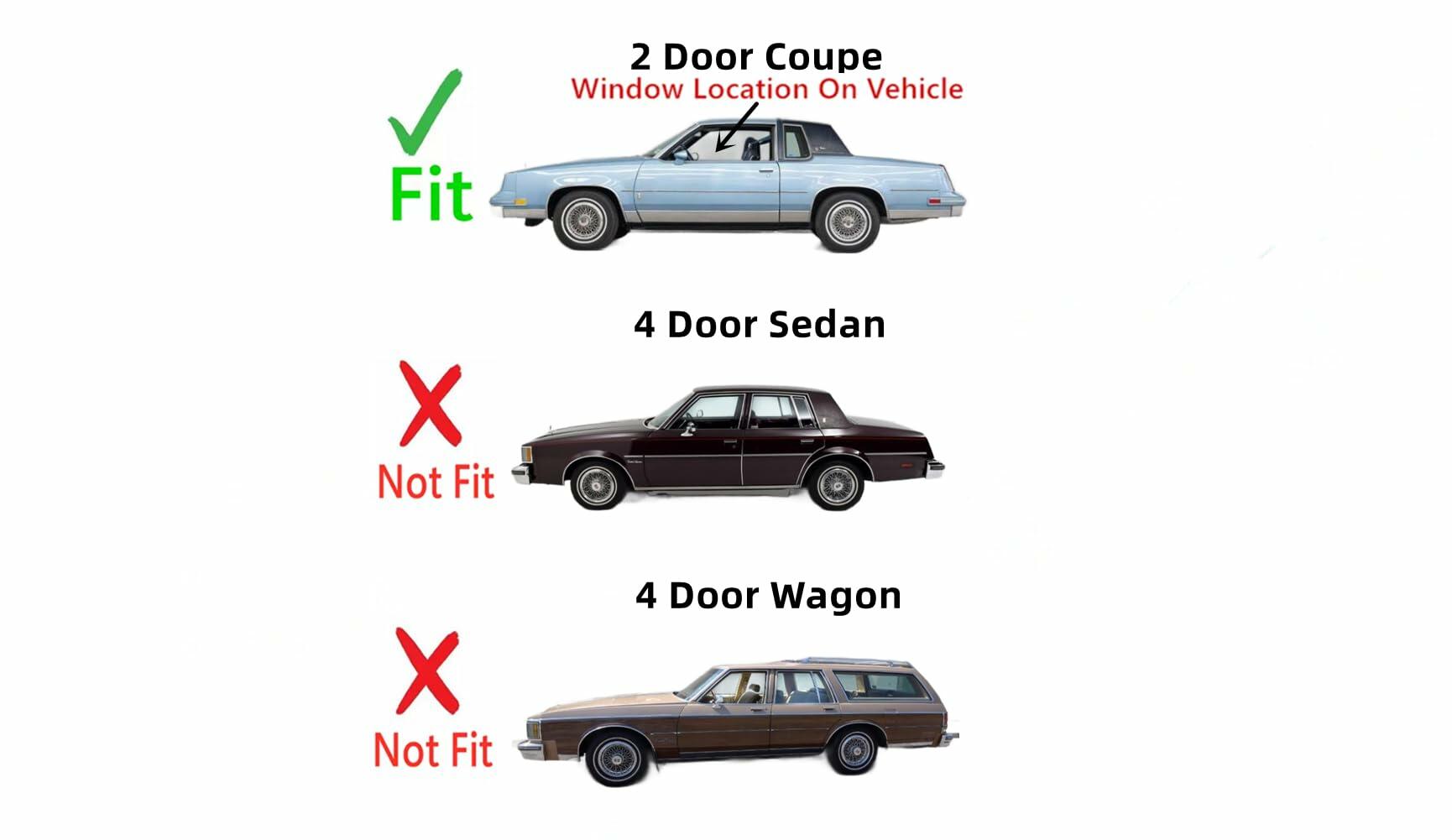 Driver Left Side Door Window Door Glass Compatible with Buick Regal/Pontiac Grand Prix/Chevrolet Monte Carlo/Oldsmobile Cutlass/Oldsmobile Cutlass Supreme 2 Door Coupe 1979-1987 Models