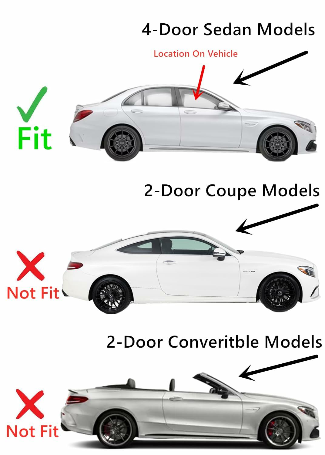Laminated Passenger Right Side Front Door Window Door Glass Compatible with Benz C300 / C400 / C63 AMG / C65 AMG 2015-2018 4-Door Sedan Models