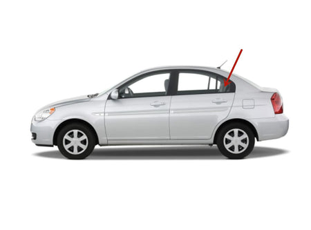 Driver Left Side Rear Vent Glass Window Compatible with Hyundai Accent 4 Door Sedan 2006-2011 Models